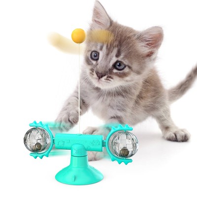 Factory Price Rotate Windmill Ball Turntable Hair Brush Spinning Windmill Cat Toy Educational Toys For Cats