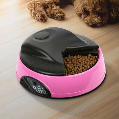 Automatic Cat and Dog Feeder Auto Pet Food Dispenser Voice Recording Timer Programmable Up to 4 Meal Trays Dry Wet Food